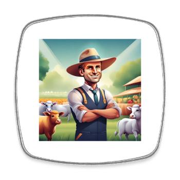 Agriculture, Farmer, Farmer, Countryside - Square fridge magnet - white - Front