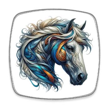 Horse - Square fridge magnet - white - Front