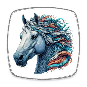 Cheval - Magnet carré - blanc - Devant