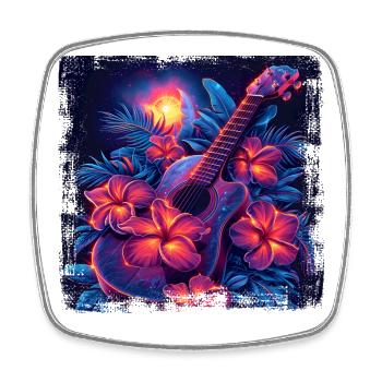 Guitar 80s Look - Square fridge magnet - white - Front