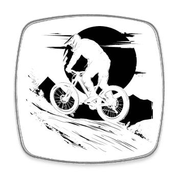 Cyclist Illustration - Square fridge magnet - white - Front