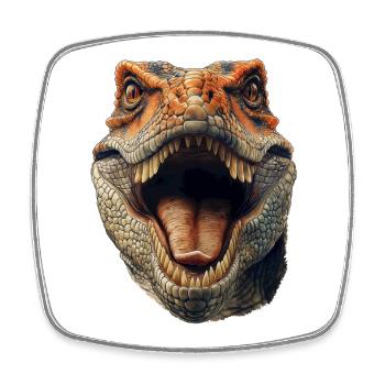 Tête de dinosaure - Magnet carré - blanc - Devant