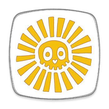 Sunny Skull - Square fridge magnet - white - Front