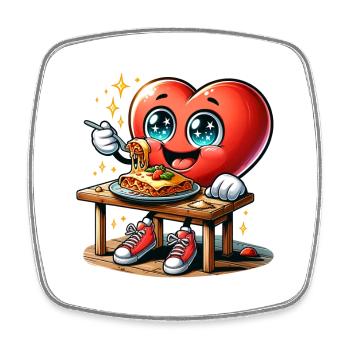Lasagna Heart Italy Food Cooking - Square fridge magnet - white - Front