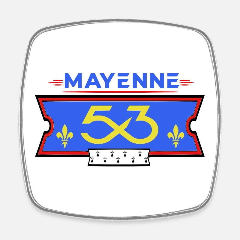 Mayenne - Magnet carré - blanc