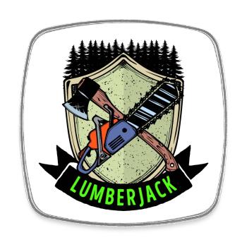 Axe Wood Saw Saying Woodwork Lumberjack Woodland - Square fridge magnet - white - Front