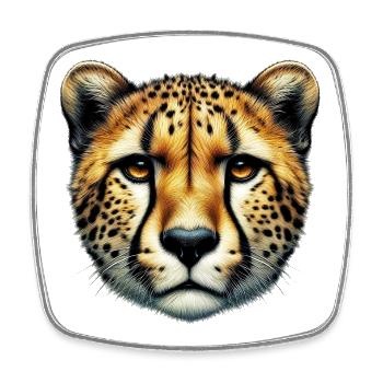 Gepard - Viereckiger Kühlschrankmagnet - Weiß - Vorne
