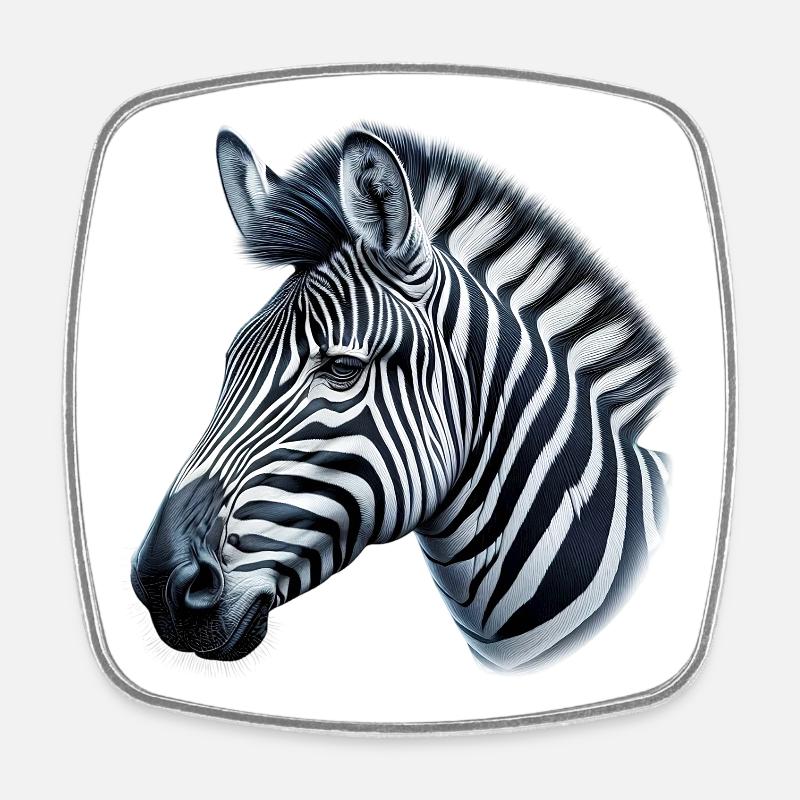 Zebra - Viereckiger Kühlschrankmagnet - Weiß