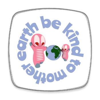 Cute kawaii figures - Square fridge magnet - white - Front