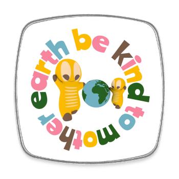 Cute kawaii figures - Square fridge magnet - white - Front