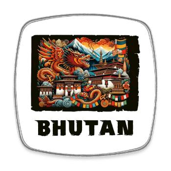 Bhutan Thimphu Dragon South Asia - Square fridge magnet - white - Front