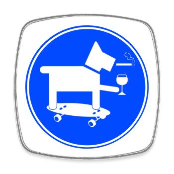Skateboard-Hund - Viereckiger Kühlschrankmagnet - Weiß - Vorne
