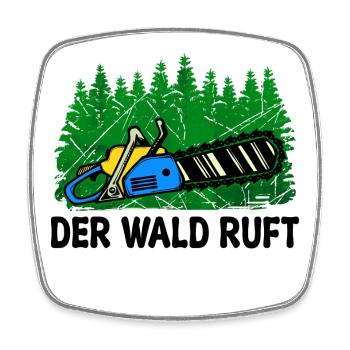 Woodland Tree Statement Wood Saw Lumberjack - Square fridge magnet - white - Front