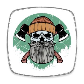 Lumberjack Axe Woodwork Wood Firewood Solid Meter - Square fridge magnet - white - Front