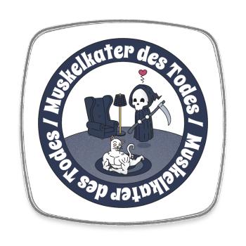 Muskelkater des Todes - Viereckiger Kühlschrankmagnet - Weiß - Vorne