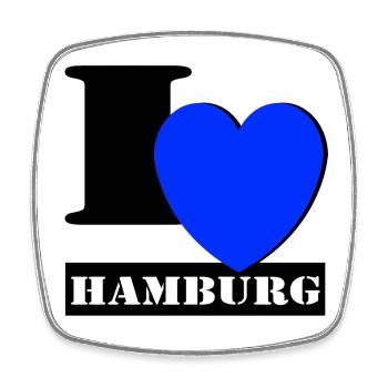 Hamburg , Tradition , Fußball ,i hard Hamburg (25) - Viereckiger Kühlschrankmagnet - Weiß - Vorne