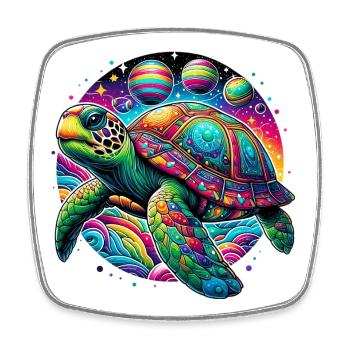 Tortue - Magnet carré - blanc - Devant