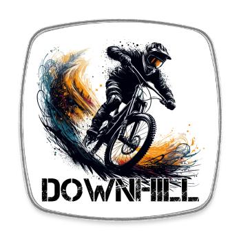 Downhill Down Hill MTB Mountainbiking Geschenk - Viereckiger Kühlschrankmagnet - Weiß - Vorne