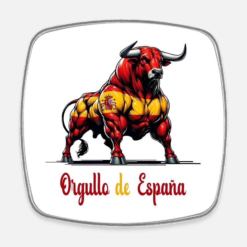 The pride of Spain flag design - Square fridge magnet - white