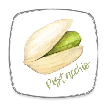 Pistachio with shell and pit - Square fridge magnet - white - Front