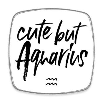 Astro Cute but Aquarius - Square fridge magnet - white - Front