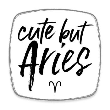 Astro Cute But Aries - Viereckiger Kühlschrankmagnet - Weiß - Vorne