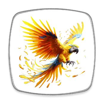 Macaw (01) - Square fridge magnet - white - Front