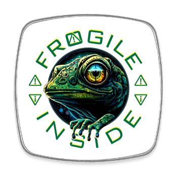 Frogile Inside - Viereckiger Kühlschrankmagnet - Weiß - Vorne
