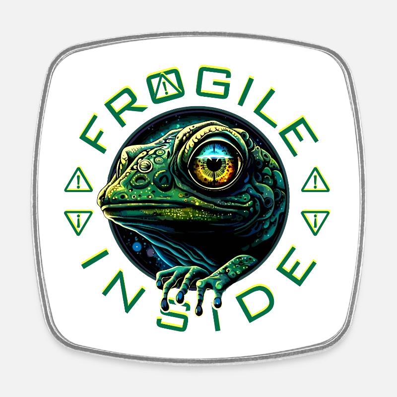Frogile Inside - Magnet carré - blanc