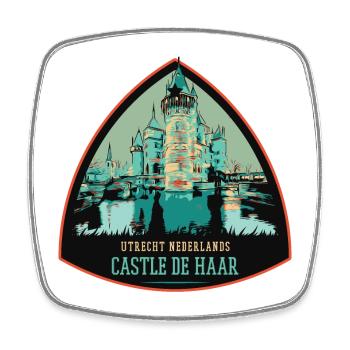 Schloss Haar: Niederländische Eleganz - Viereckiger Kühlschrankmagnet - Weiß - Vorne