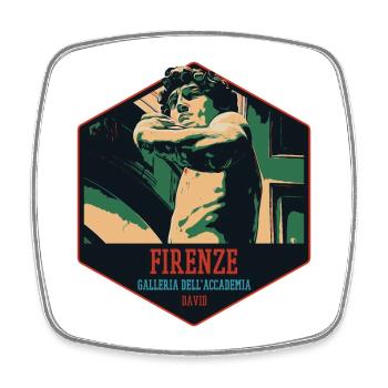 Détail Statue de David, Florence, Italie - Magnet carré - blanc - Devant