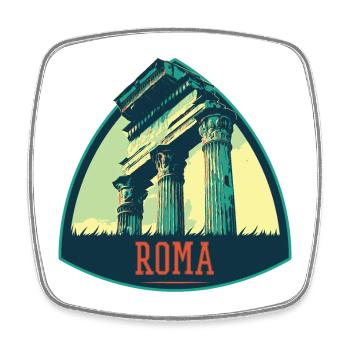 Illustration de Ruines Antiques à Rome - Magnet carré - blanc - Devant