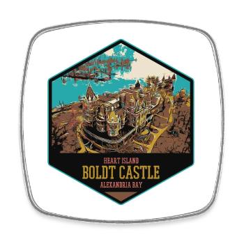 Boldt Castle: Romance on Heart Island - Square fridge magnet - white - Front