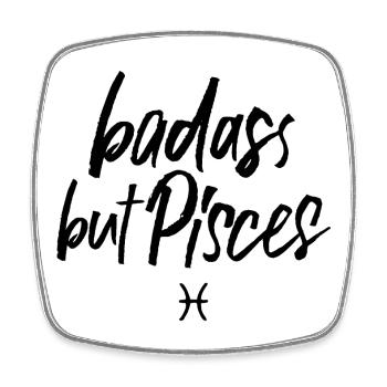 Astro Badass but Pisces - Viereckiger Kühlschrankmagnet - Weiß - Vorne