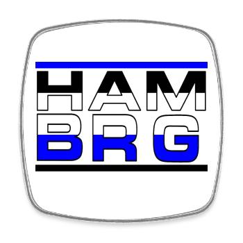 Hamburg , Tradition , Fußball, HAM BRG (25) - Viereckiger Kühlschrankmagnet - Weiß - Vorne