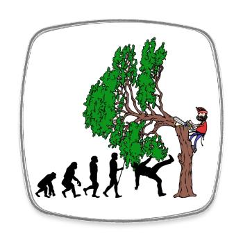 Baum Evolution Holz Holzfäller Baumfäller Wald - Viereckiger Kühlschrankmagnet - Weiß - Vorne