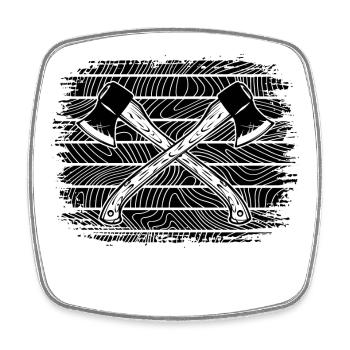 axe, woodwork, woodwork, lumberjack, forester - Square fridge magnet - white - Front