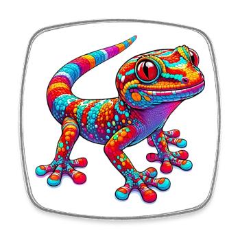 Gecko - Viereckiger Kühlschrankmagnet - Weiß - Vorne