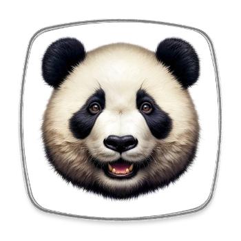 Panda - Viereckiger Kühlschrankmagnet - Weiß - Vorne