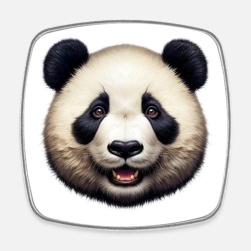 Panda - Viereckiger Kühlschrankmagnet - Weiß