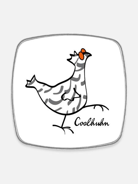 RIKELS Cool Chicken - Square fridge magnet - white