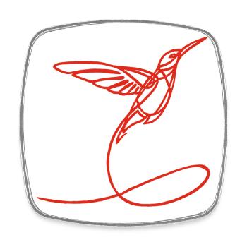 Roter seltsamer Vogel - Viereckiger Kühlschrankmagnet - Weiß - Vorne