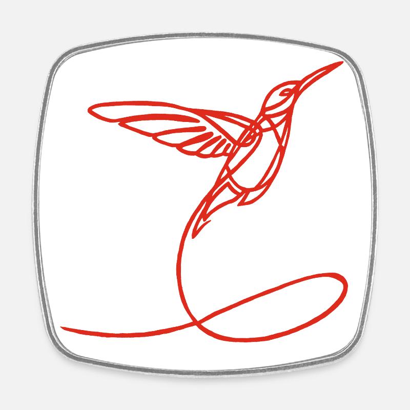 Oiseau étrange rouge - Magnet carré - blanc