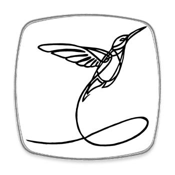 Schwarzer seltsamer Vogel - Viereckiger Kühlschrankmagnet - Weiß - Vorne