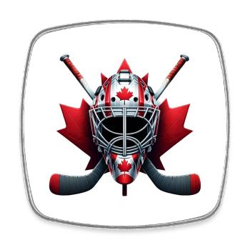 Conception de casque avec drapeau de hockey sur - Magnet carré - blanc - Devant