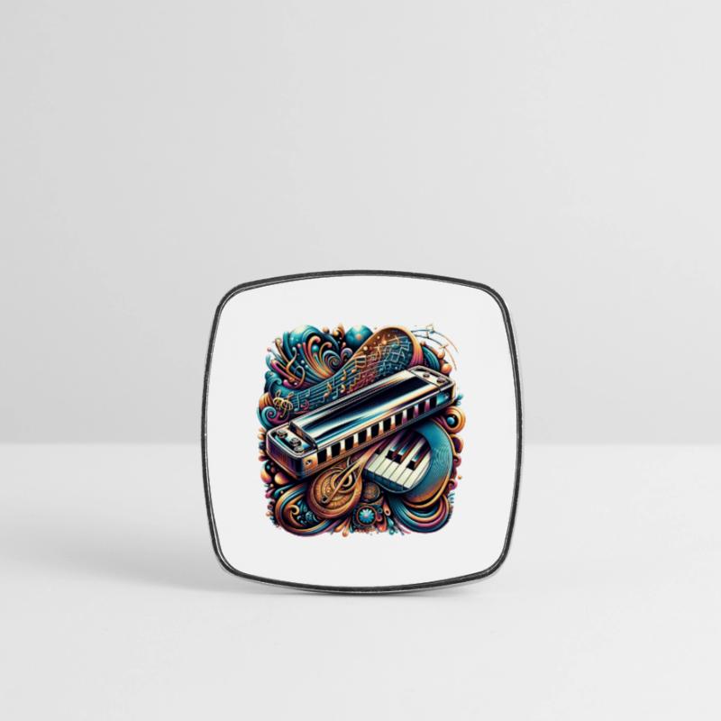 Harmonica abstract design Square fridge magnet