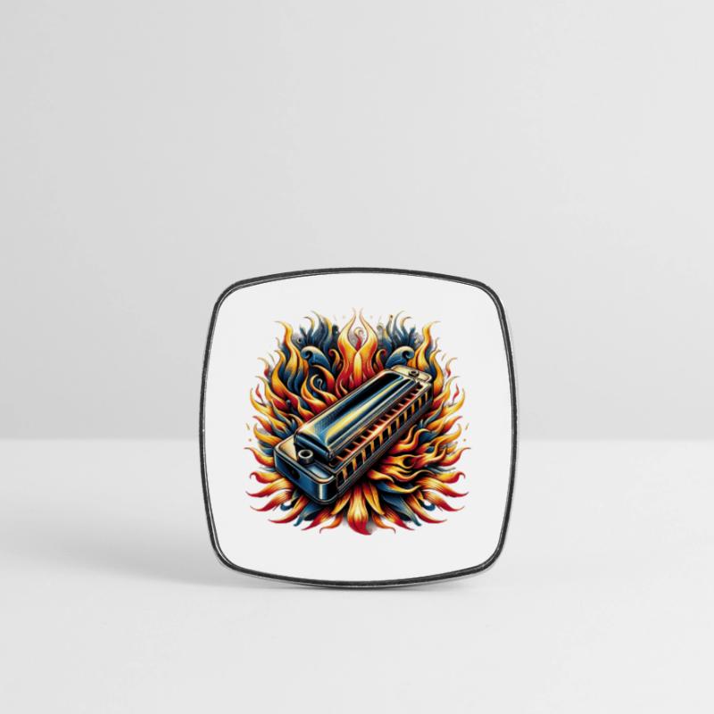 Harmonica abstract design Square fridge magnet