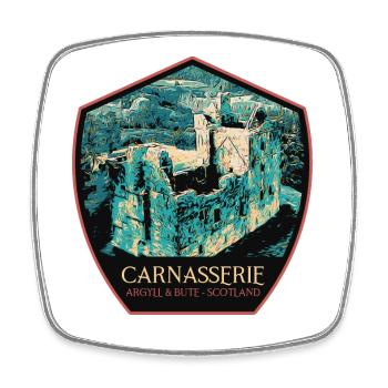 Illustration Carnasserie Castle, Schottland - Viereckiger Kühlschrankmagnet - Weiß - Vorne