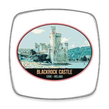 Illustration Blackrock Castle, Cork, Ireland - Square fridge magnet - white - Front