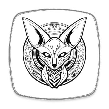Fennec - Magnet carré - blanc - Devant